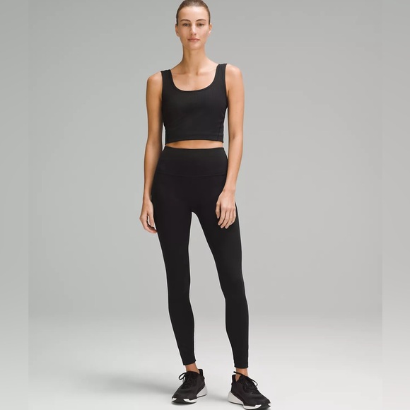 Lululemon Ribbed NWT  Wunder Train Ribbed High Rise Tight 28” black - Picture 3 of 10